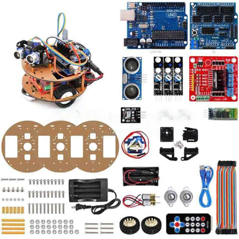 Smart Turtle Robot Car Bluetooth Wireless Control Learning Kit for Arduino Support Tracking/Ultrasonic Obstacle Avoidance