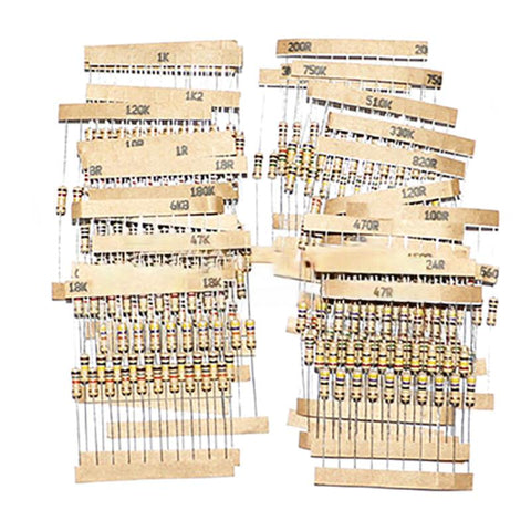 1000 pcs 50 Values 1/4 W 5% 2.2 Ω ~ 2.2 m Ω Carbon Film Resistor Kit