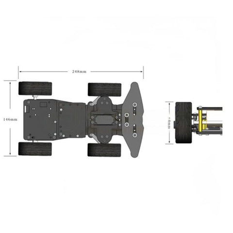 4WD RC Smart Car Metal Chassis Kit