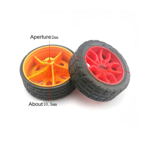 2 x 30 mm Texture Rubber Wheel