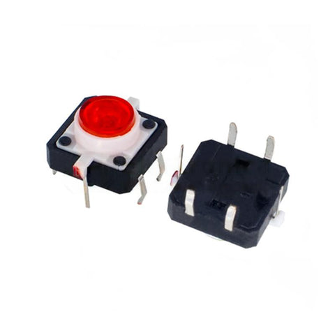 12 x 12 x 7.3 mm 4-Pin DIP Micro Touch Switch with LED Button