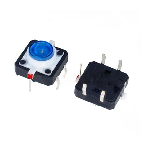 12 x 12 x 7.3 mm 4-Pin DIP Micro Touch Switch with LED Button