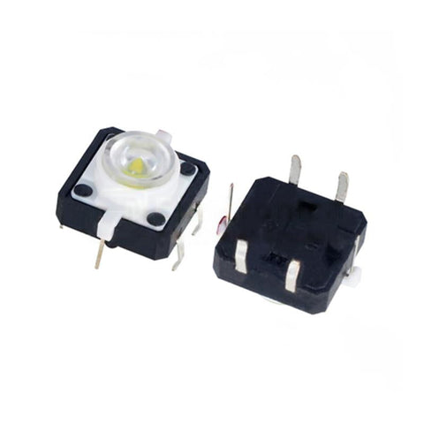 12 x 12 x 7.3 mm 4-Pin DIP Micro Touch Switch with LED Button