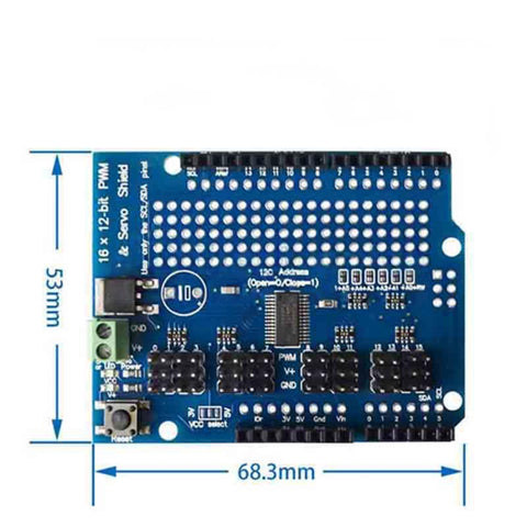 16 Channel 12-Bit PWM Servo Drive Shield Module