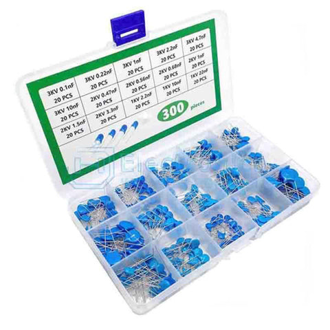 300 pcs 15 Kinds High Voltage Ceramic Capacitor Kit