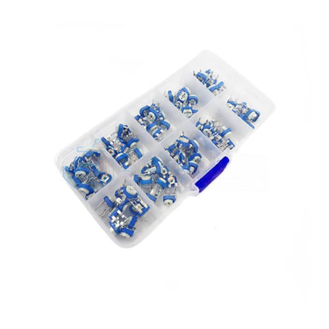 100 pcs RM065 Blue and White Adjustable Resistor Kit