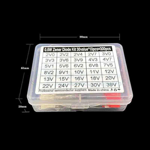 300 pcs 30 Values 0.5W 2V 0-39V Zener Diode Kit