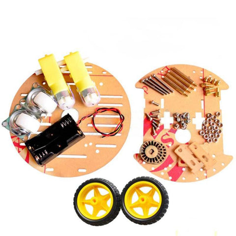 2WD Mini Round Double Deck Smart Car Chassis Kit