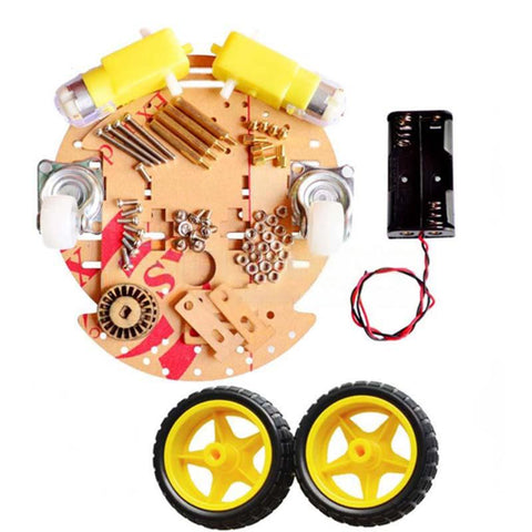 2WD Mini Round Double Deck Smart Car Chassis Kit