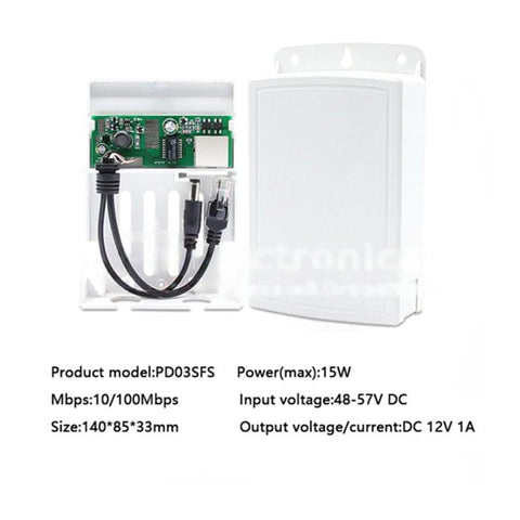 48V to 5V POE/Micro USB Splitter for Raspberry Pi