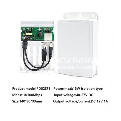 48V to 5V POE/Micro USB Splitter for Raspberry Pi