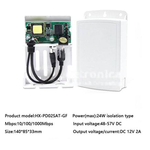 48V to 5V POE/Micro USB Splitter for Raspberry Pi