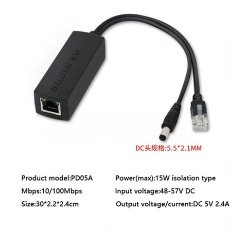 48V to 5V POE/Micro USB Splitter for Raspberry Pi