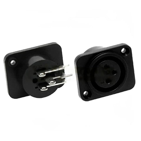 3 Pin Flat Curved Foot XLR Female Socket