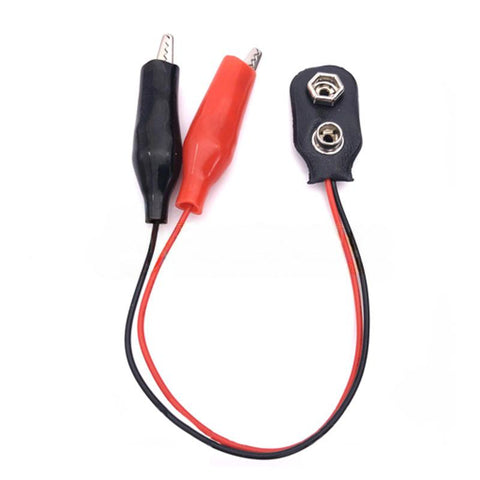 9V Battery Buckle to Crocodile Clip Cable