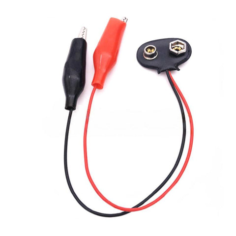 9V Battery Buckle to Crocodile Clip Cable