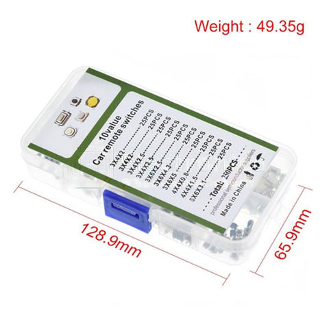 10 Kinds 250 pcs Switch Button Kit