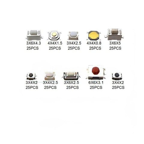 10 Kinds 250 pcs Switch Button Kit