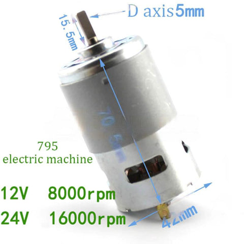 12-24V 795 (D-axis) Large Torque High Power DC Motor