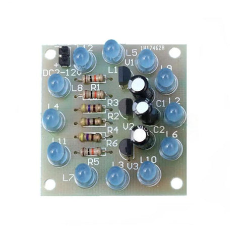 12 pcs Red/Green/Yellow/Blue/White LED Circular Lamp Kit