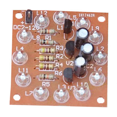 12 pcs Red/Green/Yellow/Blue/White LED Circular Lamp Kit