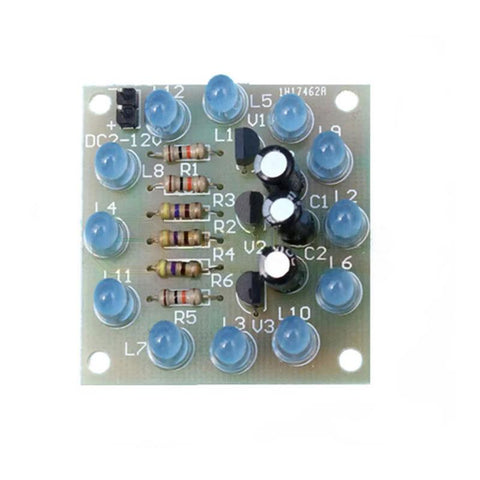 12 pcs Red/Green/Yellow/Blue/White LED Circular Lamp Kit