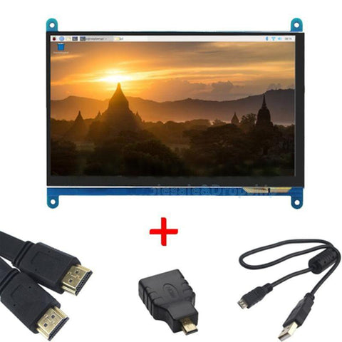 Raspberry Pi 4B/3B+ 7 inch 800x480 LCD Touch Display Screen with HDMI Cable