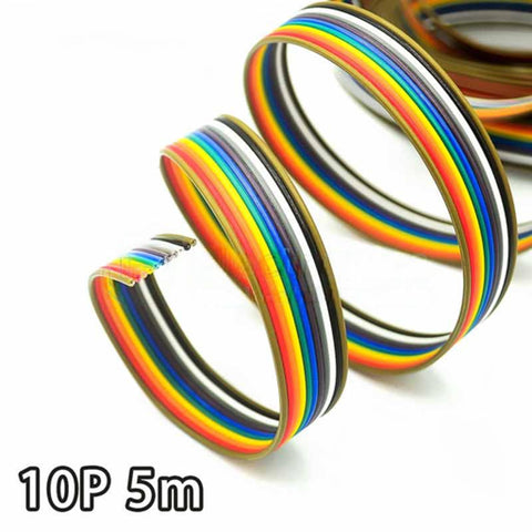 5 Meter 10P/20P 2.54MM Rainbow DuPont Cable