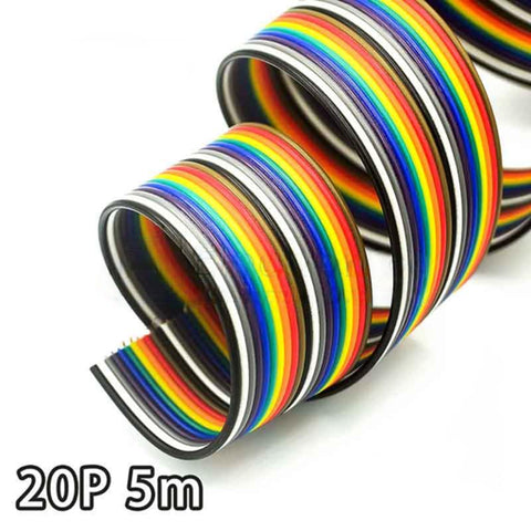 5 Meter 10P/20P 2.54MM Rainbow DuPont Cable