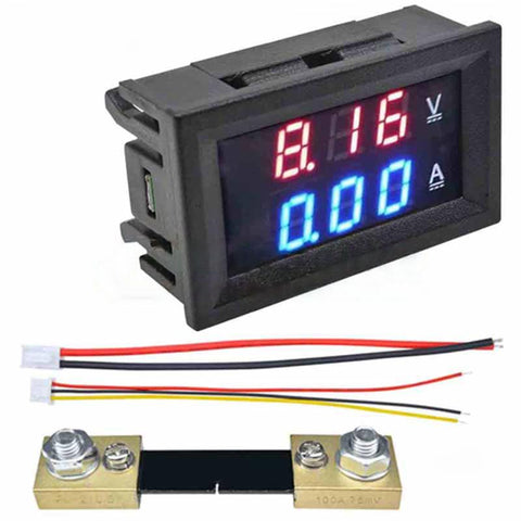 0.28'' DC 0-100V 10A/50A/100A LED Digital Voltmeter Ammeter Tester