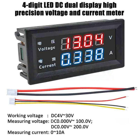 0.28'' DC 0-100V 10A/50A/100A LED Digital Voltmeter Ammeter Tester