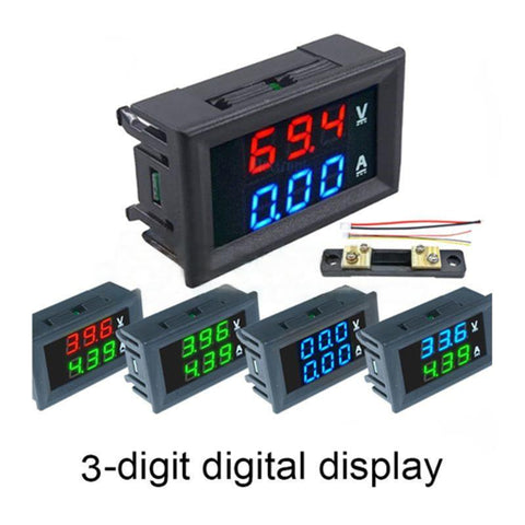 0.28'' DC 0-100V 10A/50A/100A LED Digital Voltmeter Ammeter Tester