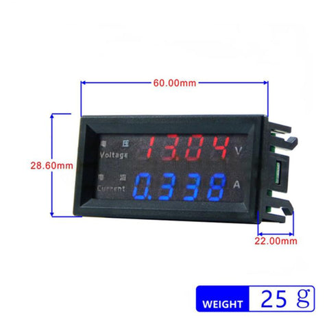 0.28'' DC 0-100V 10A/50A/100A LED Digital Voltmeter Ammeter Tester