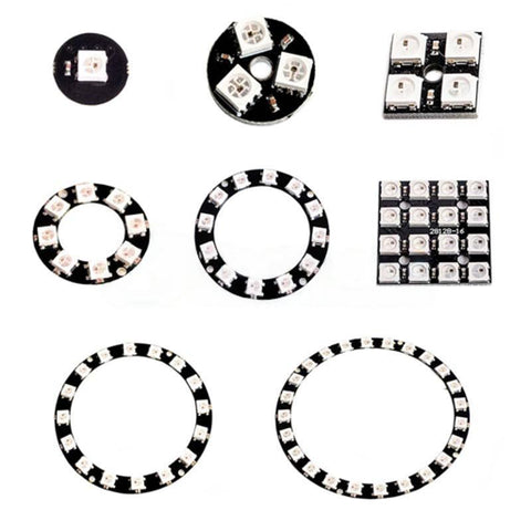 1/3/4/7/8/12/16/24 Bit WS2812 5050 RGB LED Lamp Panel Module